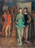 Ballerine in scena, anni ’70, olio, Ponticelli (Na), collezione privata